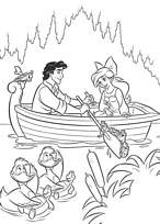 coloriage Arielle la petite sirene romance sur l eau